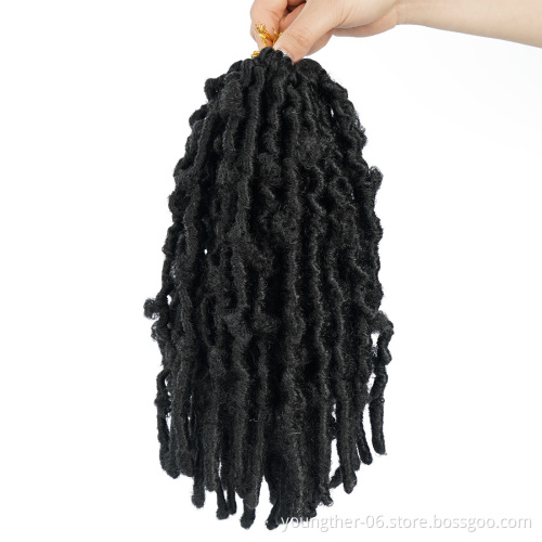 Synthetic Butterfly Locs Braiding Hair Pre Looped Distressed Water Wave Faux Loc Crochet Wavy Dread Butterfly Locs